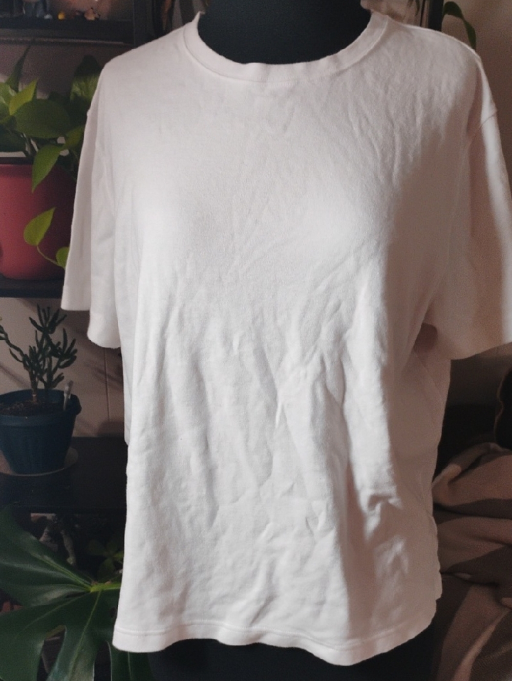 Kim Rogers White Short-Sleeve Crewneck Top